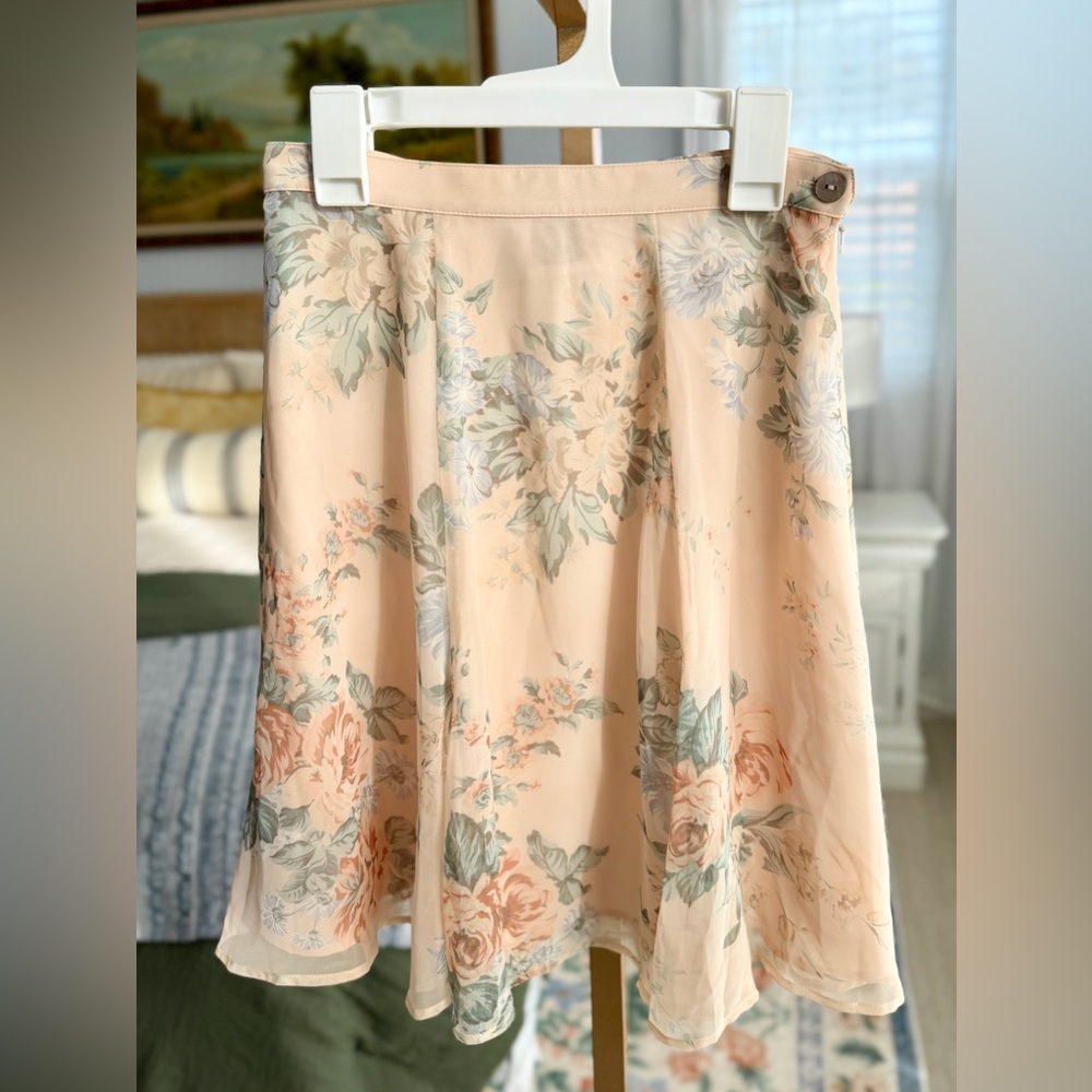Laura Ashley Floral A-Line Skirt Vintage